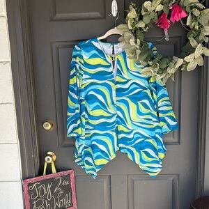 Colorful Wave Pattern Tunic Top Michael Kors